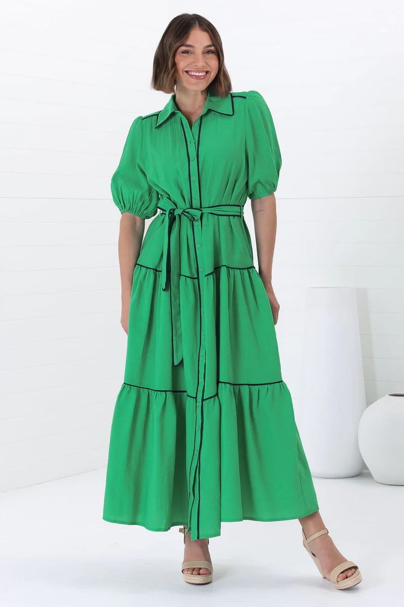Shop New Dresses: Valencia Maxi Dress - Green | saltycrush.com | Salty Crush