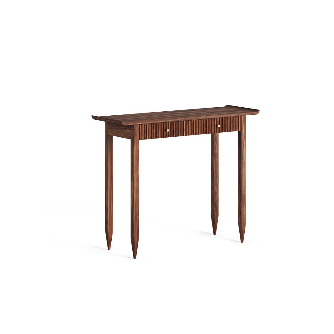 WALNUT or OAK Entryway Table With Slatted Wood Fronts of Drawers, Hallway Table, Console Table, D... | Etsy (US)