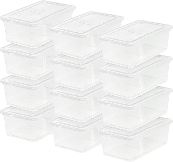 IRIS USA 6 Quart Plastic Storage Bin Tote Organizing Container with Latching Lid for Shoes, Heels... | Amazon (US)