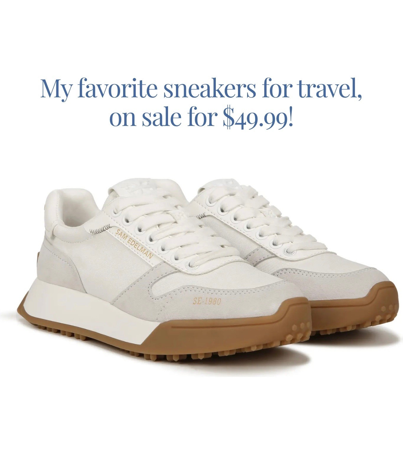My go-to sneakers for travel, now 50% off at $49.99. I’m a little afraid they’re being discontinued so I’m snagging another pair. I will wear these to Paris at the end of the month and my feet will thank me!

#LTKdayinmylife #LTKSeasonal #LTKgrwm