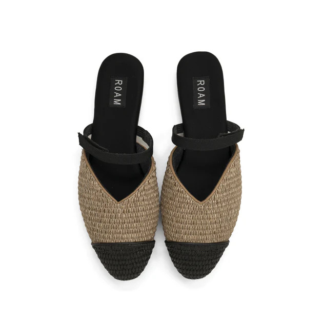 ROAM RAFFY CAP NATURAL & BLACK RAFFIA | ROAM