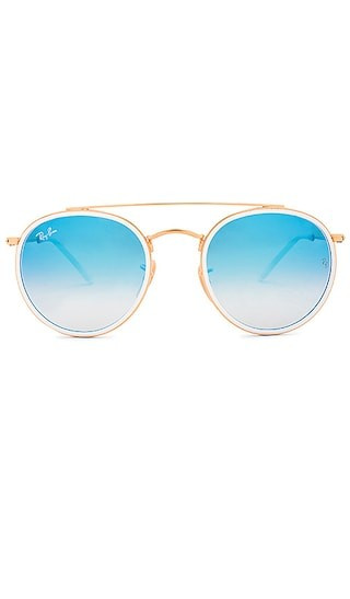 Round Double Bridge in Gold & Blue Gradient Flash | Revolve Clothing (Global)