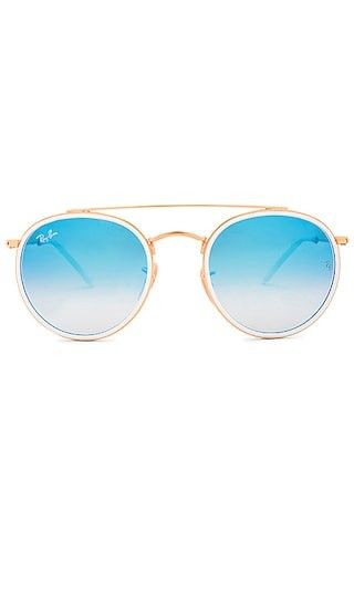 Round Double Bridge in Gold & Blue Gradient Flash | Revolve Clothing (Global)