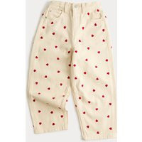 M&S Heart Embroidered Denim Jeans (2-10 Years) Ecru Mix | Marks & Spencer (UK)
