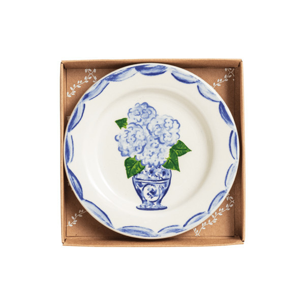 Mud Pie Hydrangea Boxed Trinket Dish in Blue | Dolomite | Mud Pie