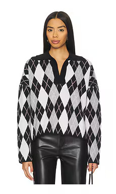 ALL THE WAYS Sara Argyle Sweater in Black Multi from Revolve.com | Revolve Clothing (Global)