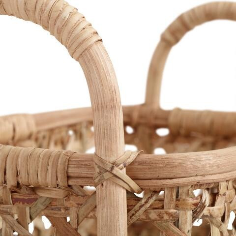 Natural Rattan Cane 3 Tier Farrah Storage Tower | World Market