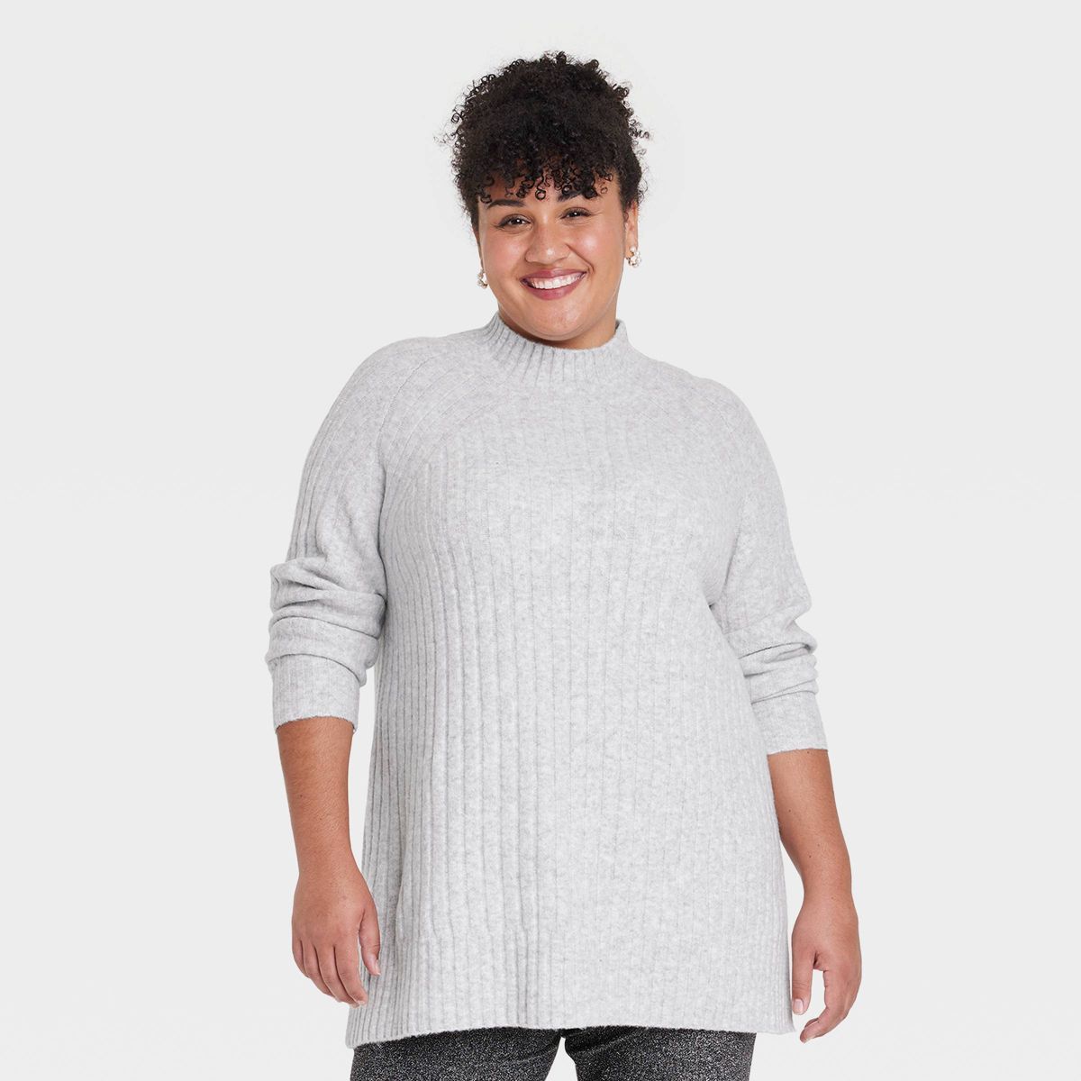 Women's Cozy Mock Neck Tunic Sweater - Ava & Viv™ | Target