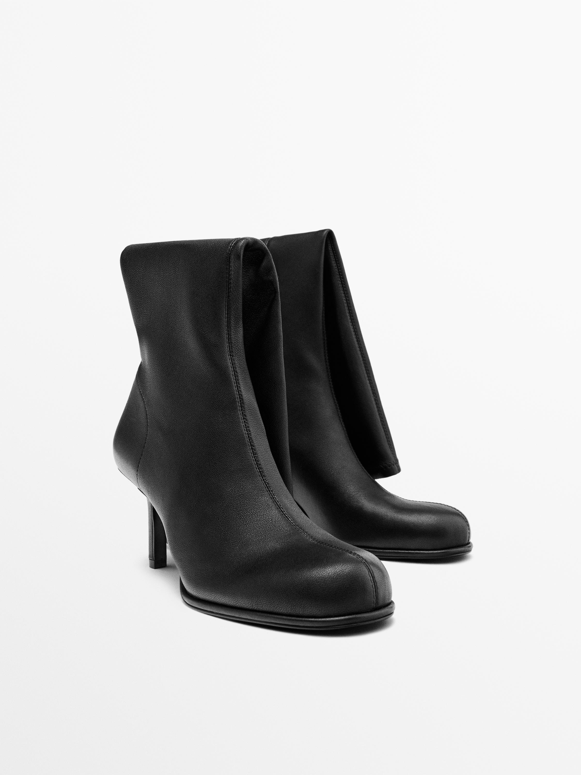 High-heel boots with rounded vamp | Massimo Dutti US