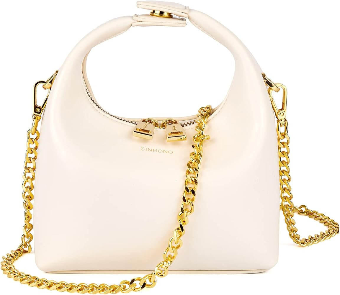 SINBONO Small Top Handbags for Women, Soft Vegan Leather Shoulder Hobo Crossbody Bag, Mini Purses... | Amazon (US)