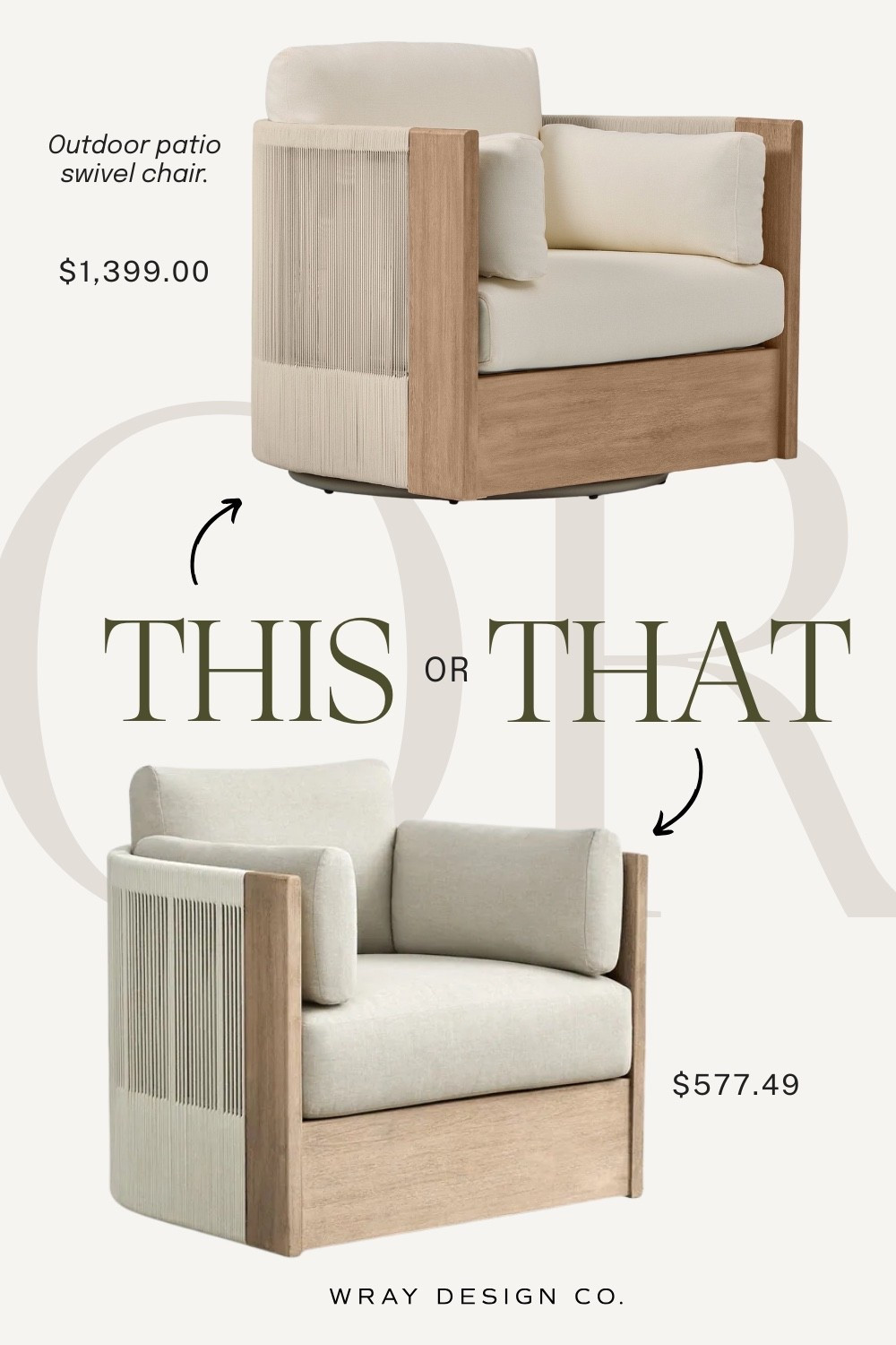 Your weekly look for less is here! Featuring a stunning outdoor swivel chair with woven detail. Will you splurge at West Elm or will you save at Overstock?Let me know in the comments!

#LTKHome #LTKSeasonal