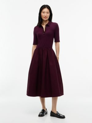 Tommy Hilfiger Women's Mixed Media Polo Midi Dress - Dark Blue - XL | Tommy Hilfiger (US)