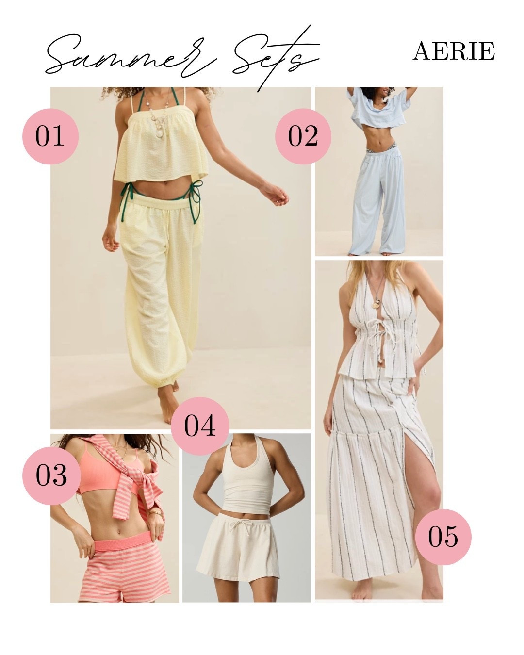 Easy, breezy, and made for sunny days 🌞🌸 Aerie summer sets are the perfect mix of comfort and style for everything from coffee runs to beach walks. ☀️🌴🌊

#LTKSeasonal #LTKMidsize