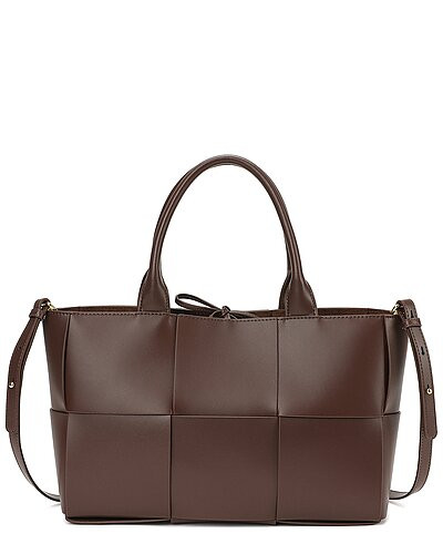 Smooth Woven Leather Top Handle Tote | Gilt & Gilt City