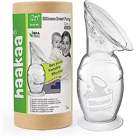Amazon.com : Haakaa Silicone Breast Pump with Suction Base and Flower Stopper 100% Food Grade Sil... | Amazon (US)