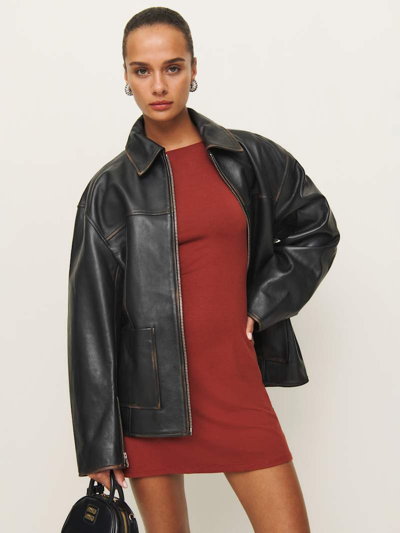 Veda Bennett Oversized Leather Bomber | Reformation (Global)