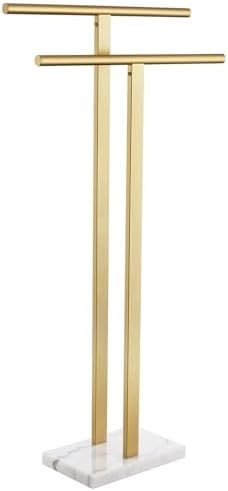 KOKOSIRI Standing Towel Rack for Bathroom Floor 2-Tier Towel Holder Free Stand with Heavy Marble ... | Amazon (US)
