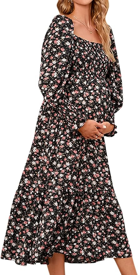 Aphrotiny Womens Maternity Dress for Photoshoot Maternity Maxi Pregnancy Long Sleeve Dresses for ... | Amazon (CA)