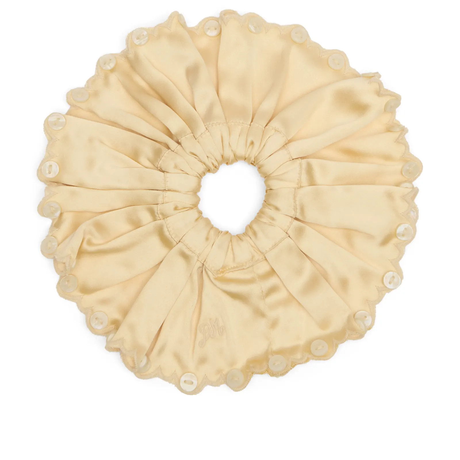 Damson Madder Button Detail Satin ScrunchieYellow | END. Clothing