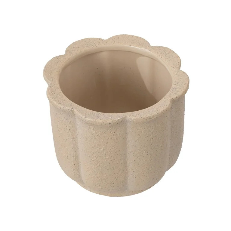 My Texas House 8" Ceramic Flower Planter Tan 8.2" Diameter x 6.5" Height | Walmart (US)