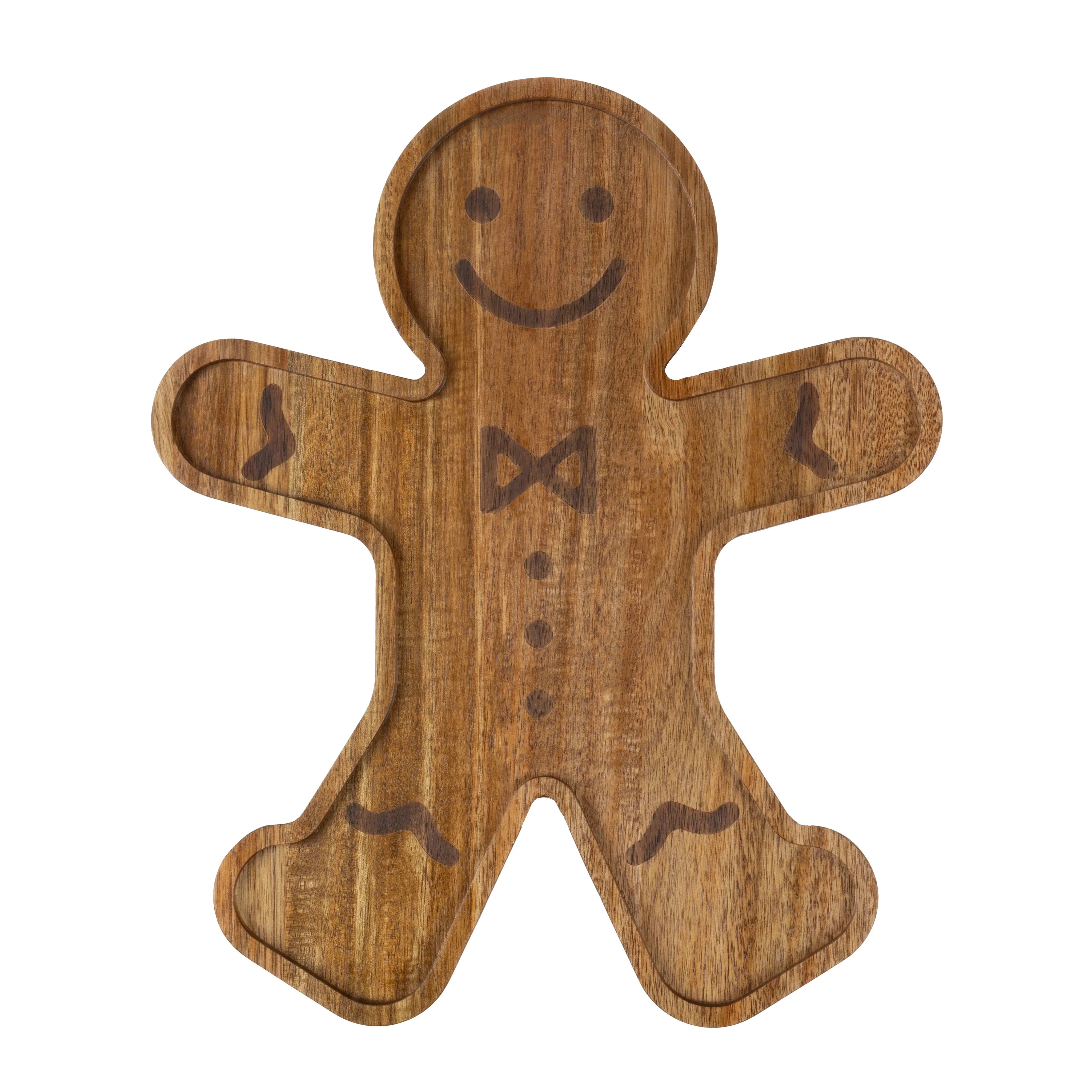 Holiday Time Acacia Wood Gingerbread Man Board, Natural Wood Color, 14 x 11.61 x 0.78inch | Walmart (US)
