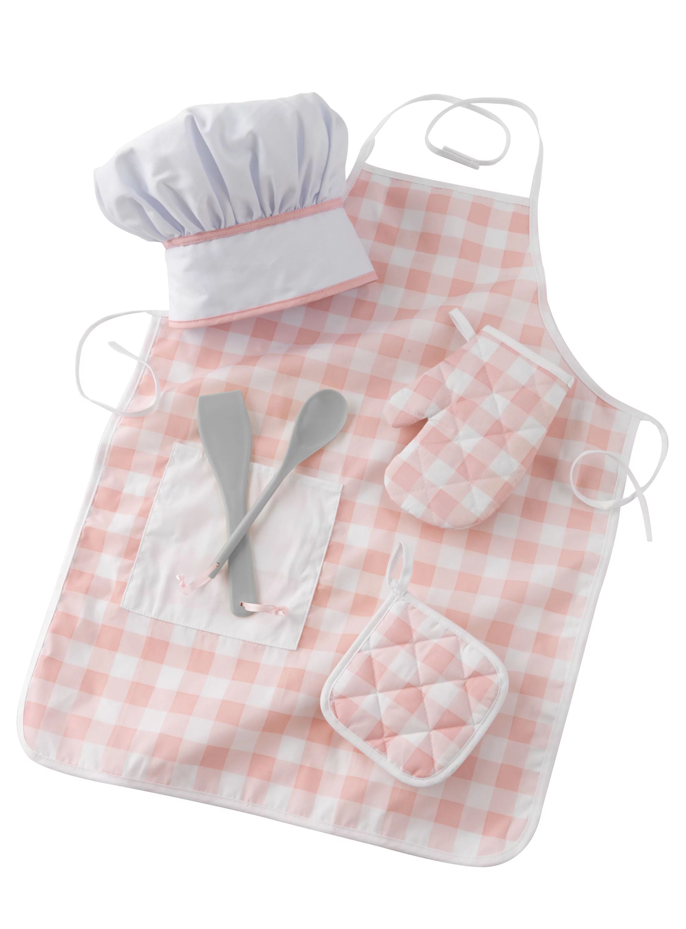 KidKraft Tasty Treats Chef Apron, Hat and Accessory Set for Kids - Pink | Walmart (US)