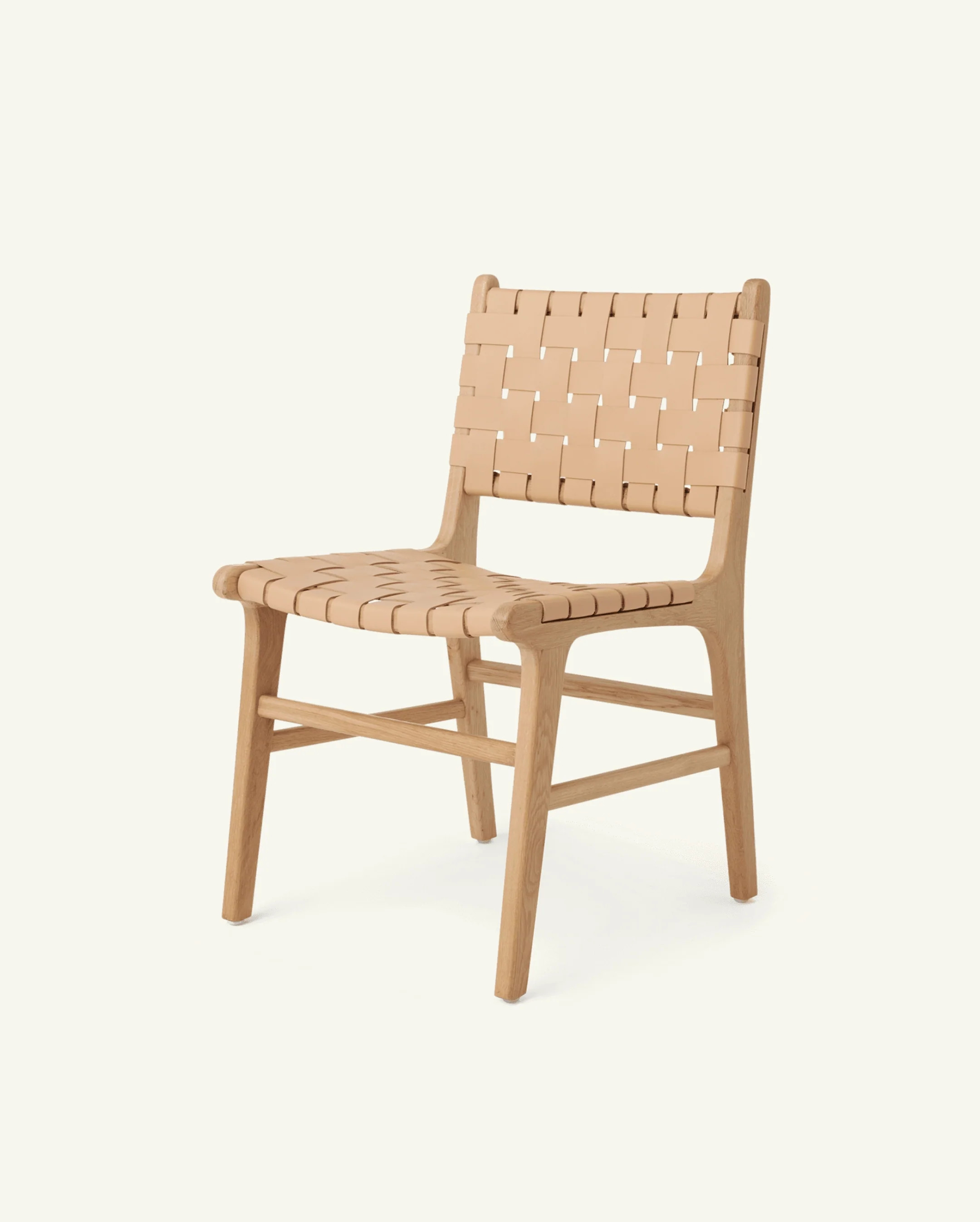 Dining #1 - Dining Chair with Woven Neutral Leather | Hati Home
