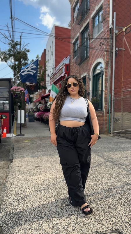 OOTD for an Italian street festival in Hoboken featuring some new parachute pants and brami tank from Klassy Network & my fave amazon hobo bag

#LTKcurves #LTKstyletip