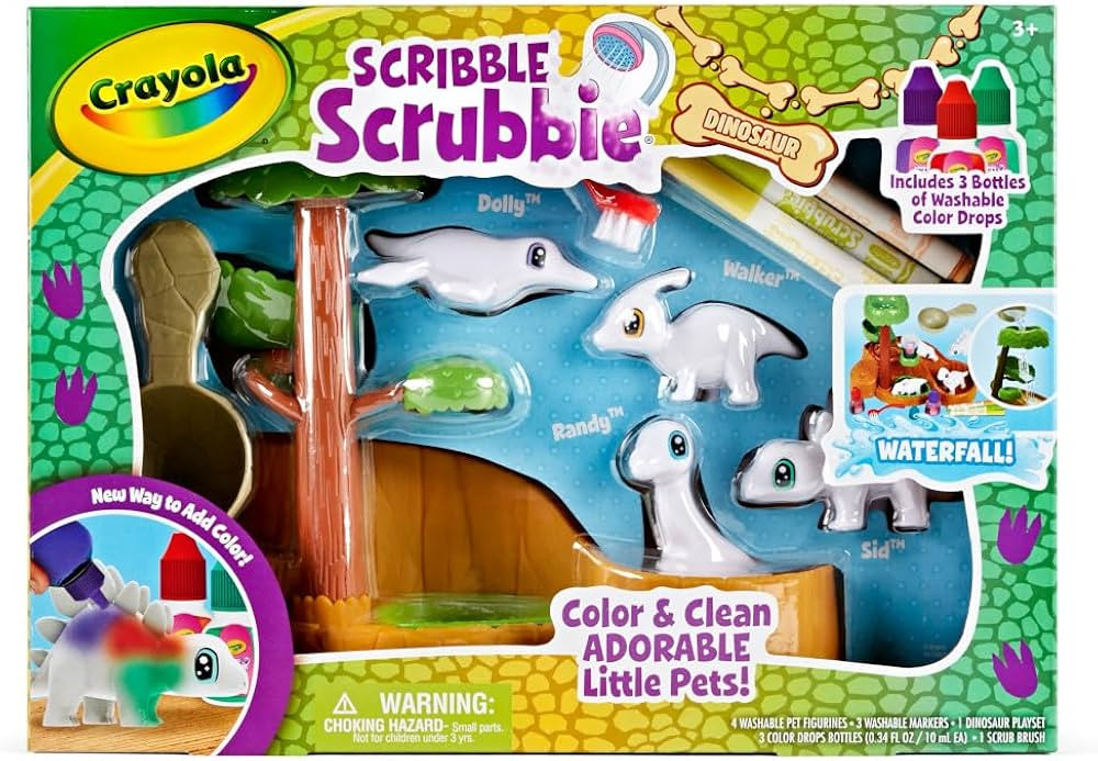 Crayola Scribble Scrubbie Pets Dinosaur Waterslide, Dinosaur Toys for Kids, Pet Grooming Toy, Gif... | Amazon (US)