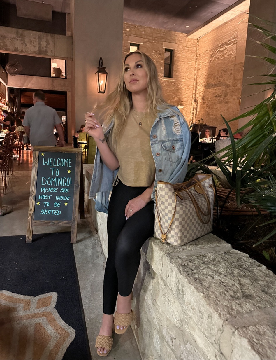 Spring break: San Antonio! 

Spring break, spring style, style tip, denim jacket, T-shirt, leggings, faux leather, sandals, tote bag, itbag, LV, travel, family 

#LTKFind #LTKstyletip #LTKtravel