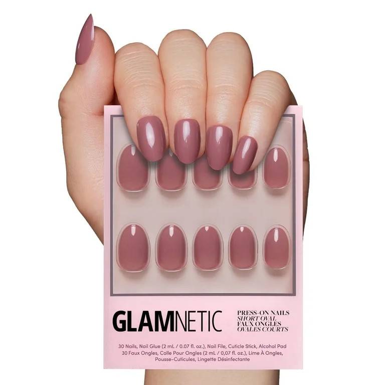 Glamnetic Press On Nails – Fall Mauve | Neutral Moody Pink Oval Nails, "Salon Quality", 30 Coun... | Walmart (US)