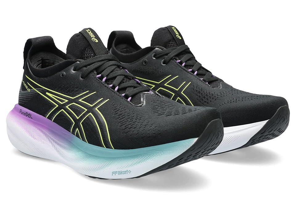 ASICS GEL-Nimbus(r) 25 (Black/Glow Yellow) Women's Shoes | Zappos
