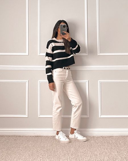 Stripe knit
Wearing size small

Slim high ankle jeans
Similar linked as mine are a few years old. The style is the same but the shade is slightly different.

For reference, you may need to size up so recommend trying on/ordering your own size and the next size up.

#LTKunder100 #LTKeurope