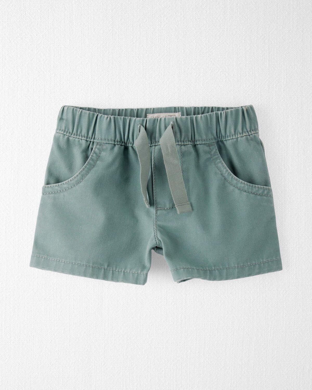 Baby Organic Cotton Drawstring Shorts in Green | Carter's