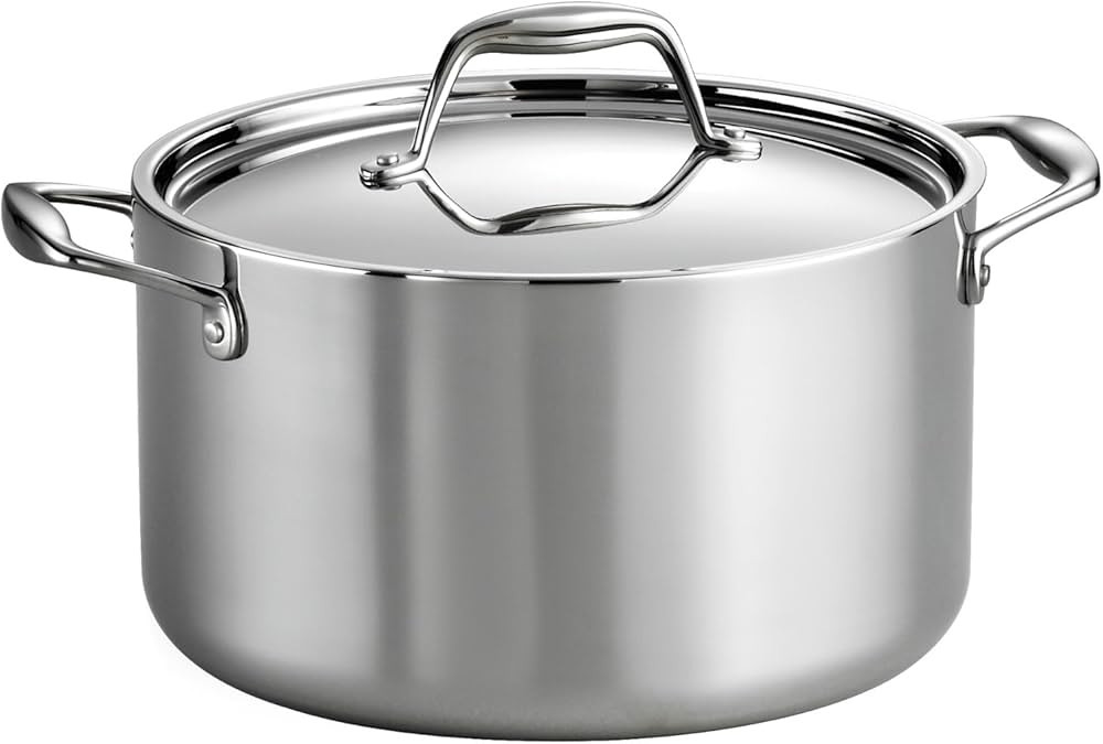 Tramontina Tri-Ply Clad Stainless Steel 6-Quart Sauce Pot with Lid, Induction-Ready Pot, Dishwash... | Amazon (US)