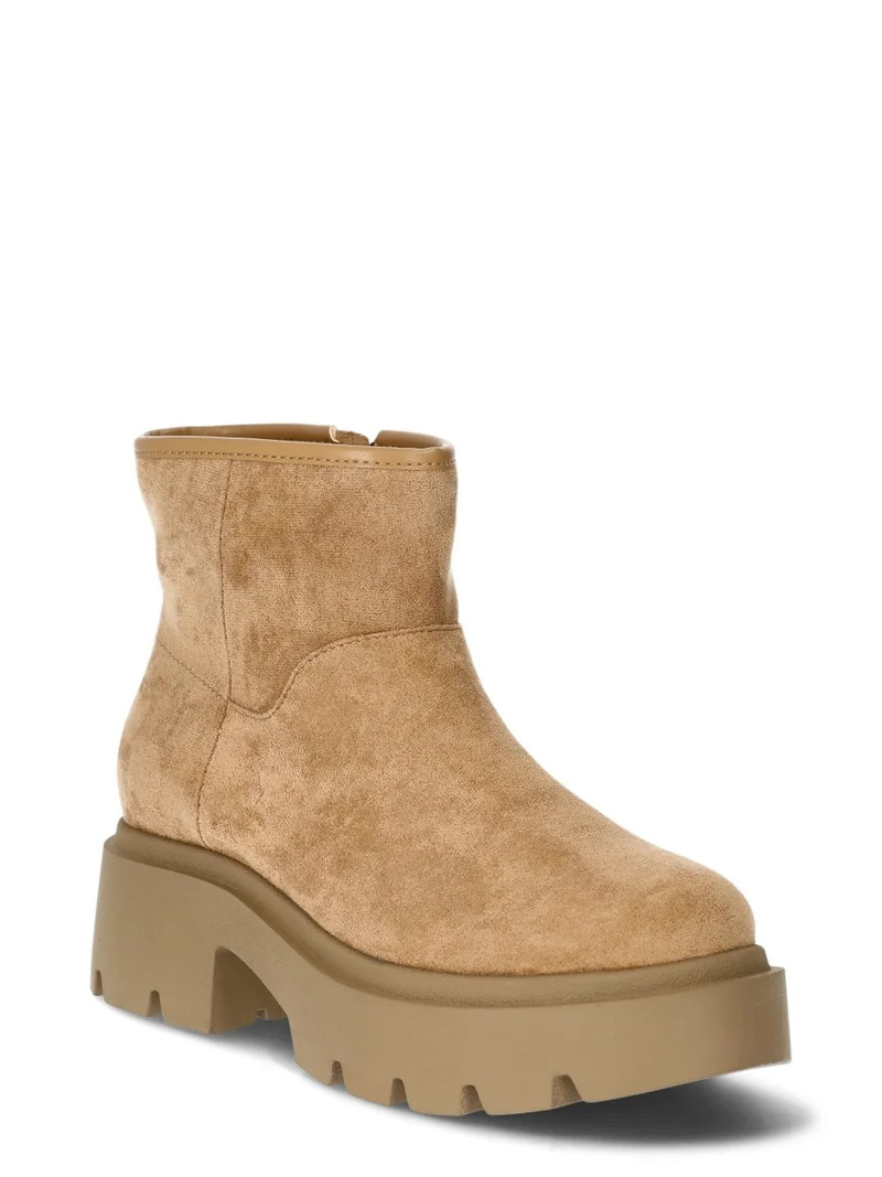 No Boundaries Women's Cozy Lug Sole Ankle Boots | Walmart (US)