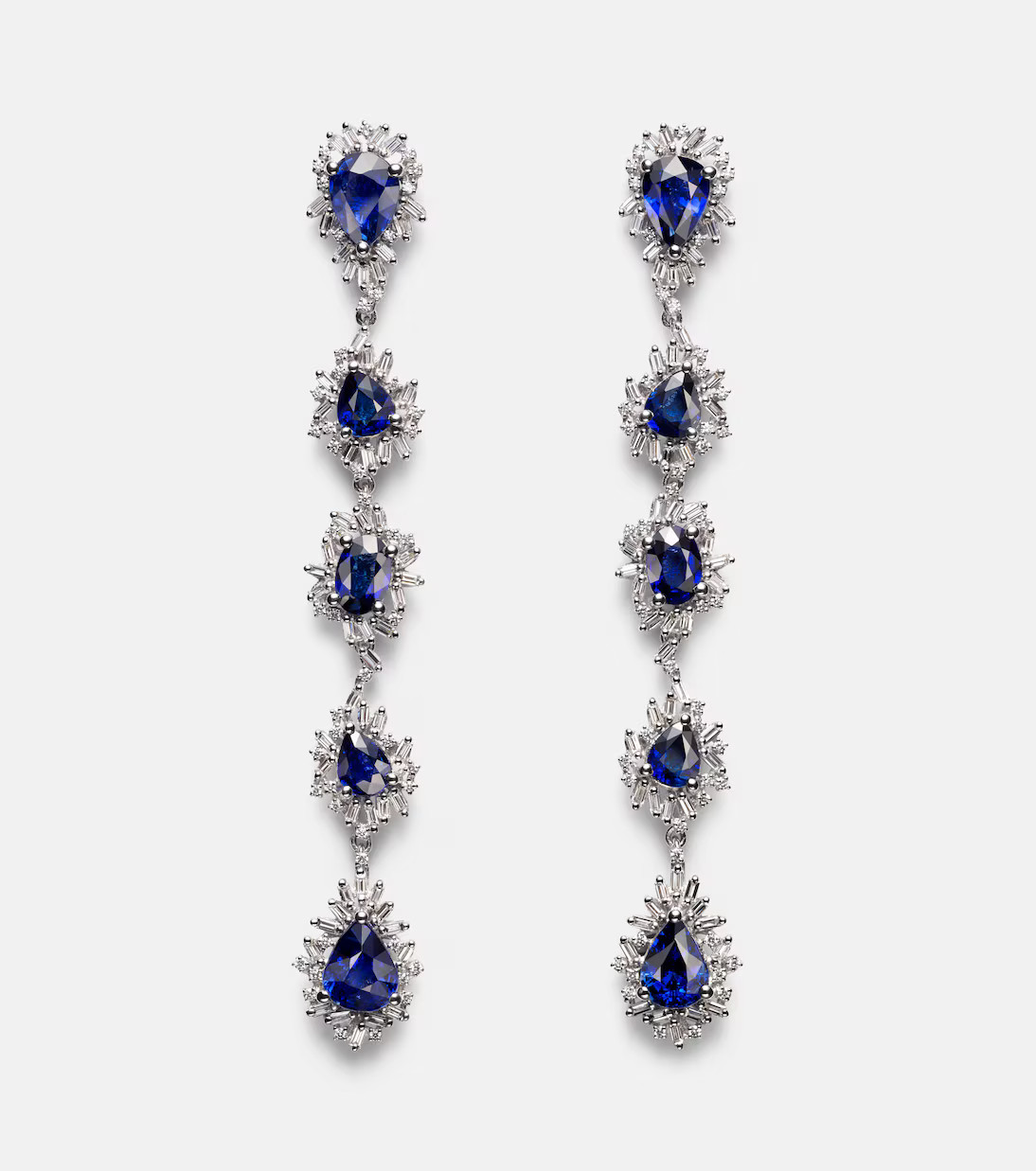 18kt white gold drop earrings with sapphires and diamonds | Mytheresa (US/CA)