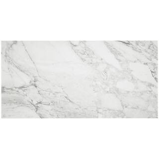 Milton Arabescato Marble 3 in. x 6 in. Porcelain Floor and Wall Tile Sample | The Home Depot