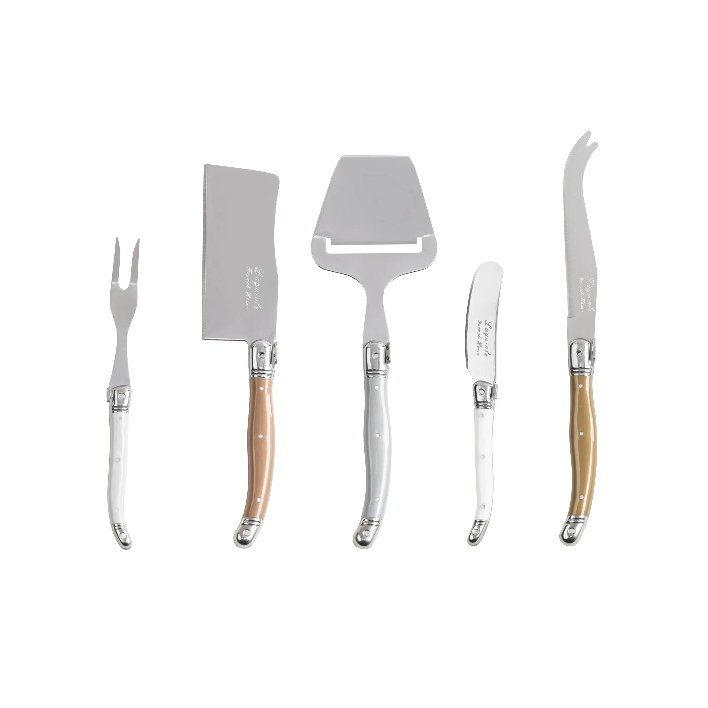 French Home Laguiole 5 Piece Cheese Knife, Fork and Slicer Set, Mixed Metals | Wayfair North America