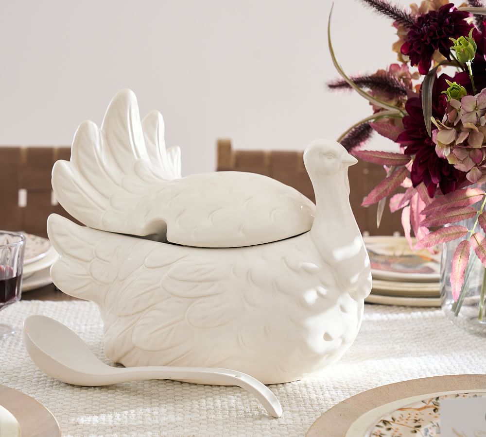 Rustic Turkey Shaped Stoneware Tureen | Pottery Barn (US)