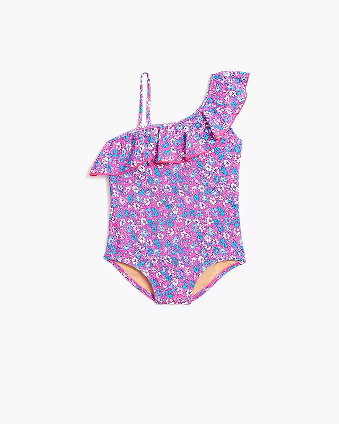 Girls' floral one-shoulder one-piece swimsuit | J.Crew Factory
