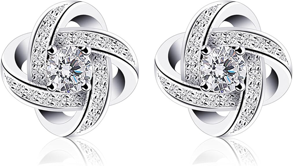B.Catcher Earrings for Woman Silver Earrings Studs Cubic Zirconia Gemini Sets | Amazon (CA)