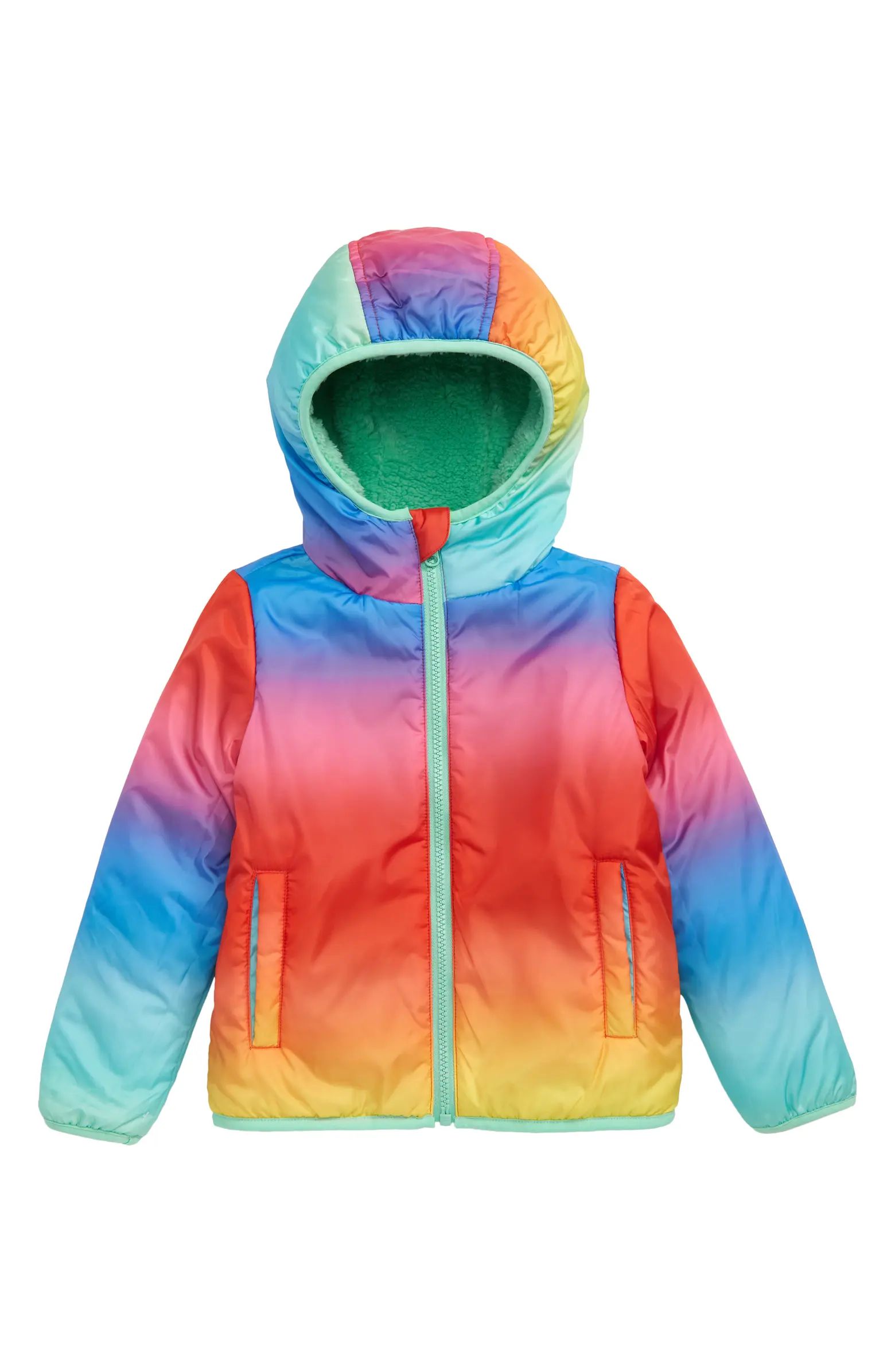 Kids' Reversible Faux Shearling Hooded Jacket | Nordstrom