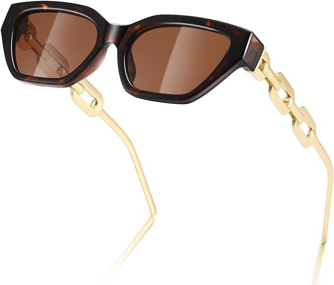 Square Sunglasses for Women Men trendy Trendy Sunnies Black White Drive Fashion UV Protection | Amazon (US)