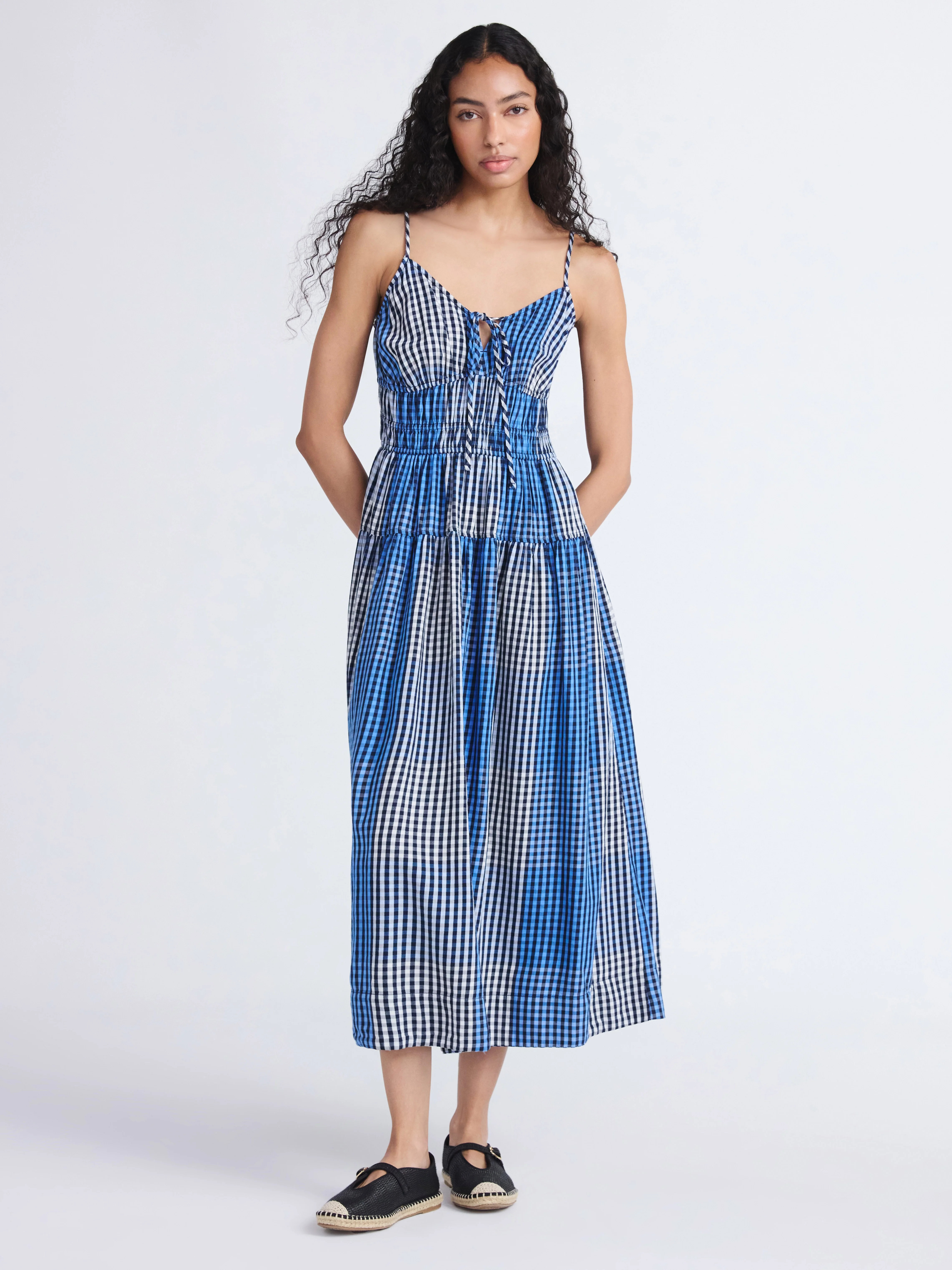 Free Assembly Women's and Women's Plus Smocked Cotton Maxi Dress, Sizes XS-4X | Walmart (US)