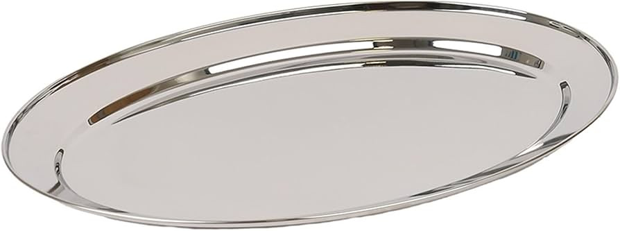 Argon Tableware 50 x 35cm Serving Platter - Stainless Steel Chrome Dinner Tray Oval Plate Large A... | Amazon (UK)