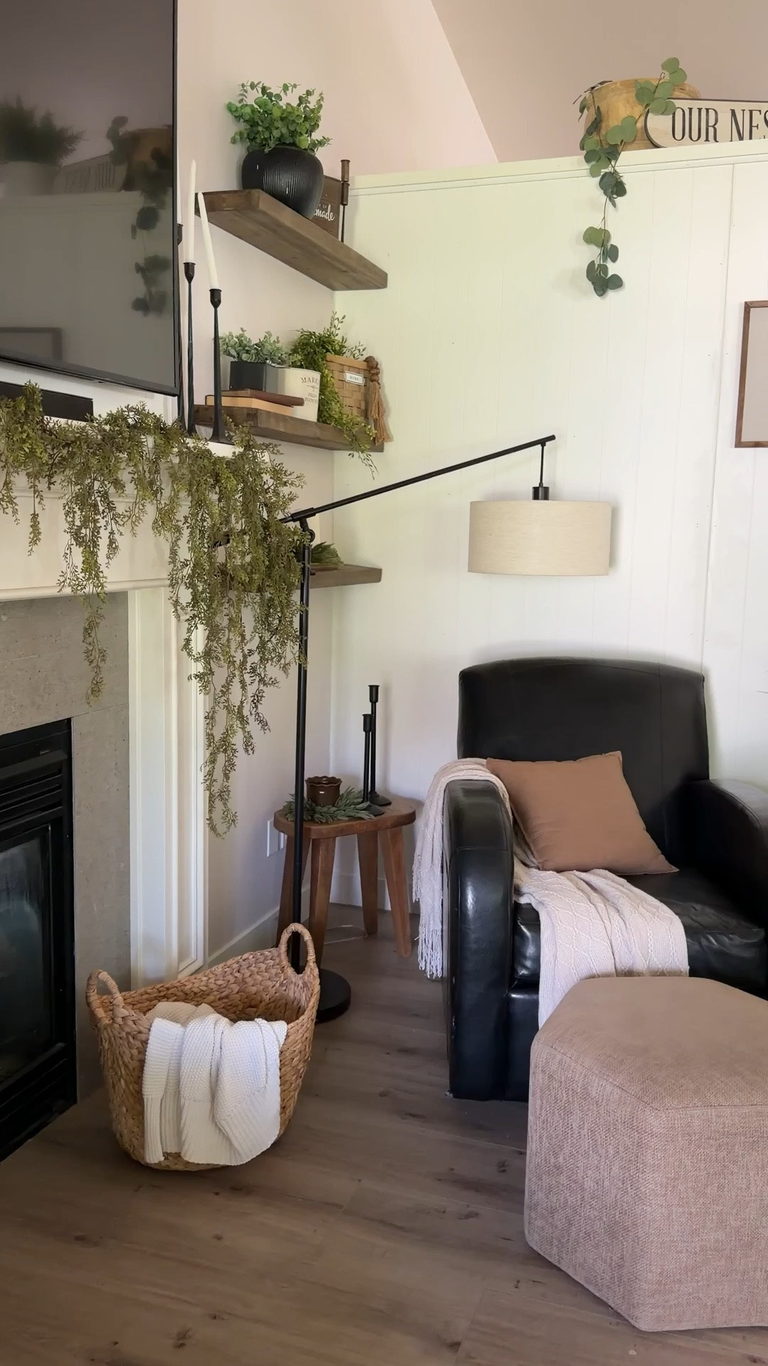 this stool helped make this corner cozy 🤎 had my eye on this from @Target for so long but didn’t “need” it … then I found the perfect spot & I’m glad I did 😊

#LTKHome