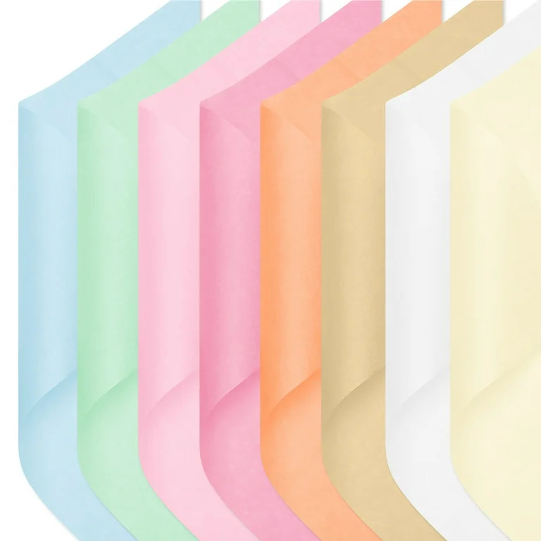 American Greetings 20 in. x 20 in. Assorted Pastel Tissue Paper, Ivory, White, Tan, Orange, Dark ... | Walmart (US)