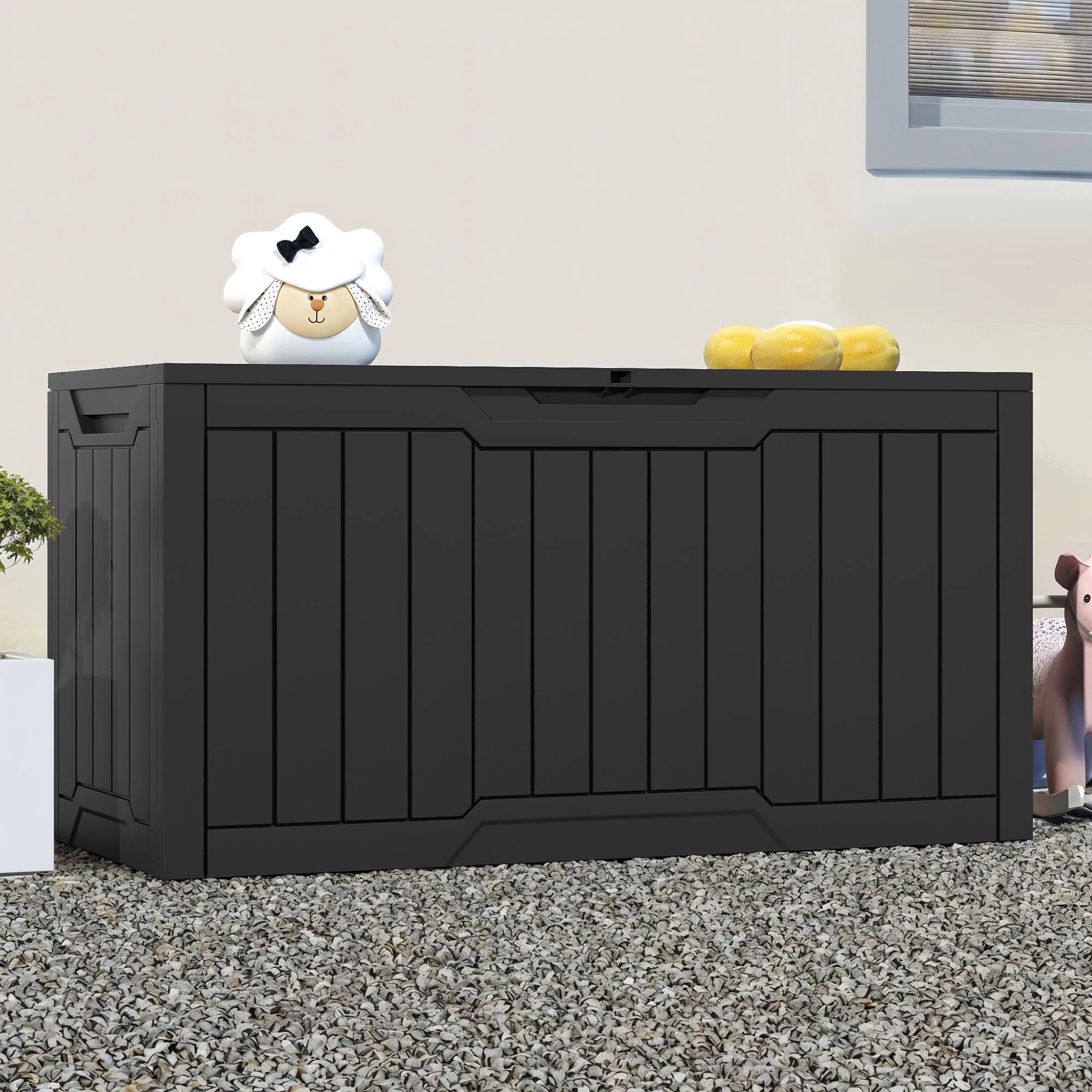 Quartey 100 Gallons Water Resistant Resin Lockable Deck Box | Wayfair North America