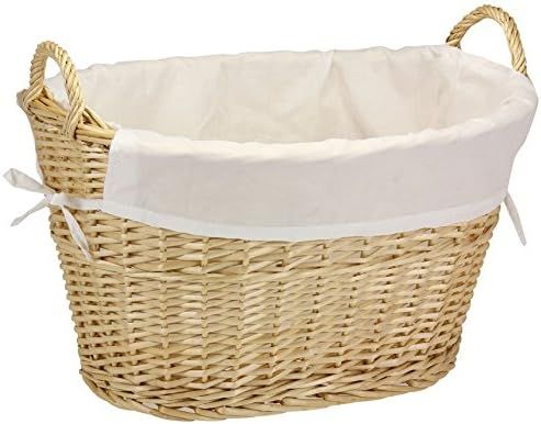 Household Essentials ML-5569 Willow Wicker Laundry Basket with Handles and Liner | Natural Brown | Amazon (US)